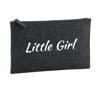 Huuraa Borsa da Toilette Little Girl Schriftzug Borsa Regalo per cosmetici in feltro Color Carbone da 1 litro Little Girl Schriftzug Presente