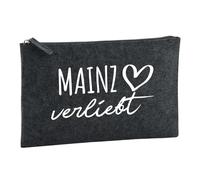 Huuraa Borsa da Toilette Mainz verliebt Borsa Regalo per cosmetici in feltro Color Carbone da 1 litro Mainz verliebt Presente