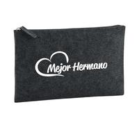 Huuraa Borsa da Toilette Mejor Hermano Borsa Regalo per cosmetici in feltro Color Carbone da 1 litro Mejor Hermano Presente