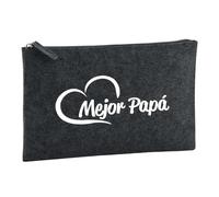 Huuraa Borsa da Toilette Mejor Papá Borsa Regalo per cosmetici in feltro Color Carbone da 1 litro Mejor Papá Presente
