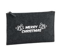 Huuraa Borsa da Toilette Merry Christmas Glocken Borsa Regalo per cosmetici in feltro Color Carbone da 1 litro Merry Christmas Glocken Presente
