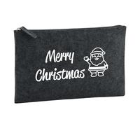 Huuraa Borsa da Toilette Merry Christmas Weihnachtsmann Borsa Regalo per cosmetici in feltro Color Carbone da 1 litro Merry Christmas Weihnachtsmann Presente