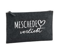 Huuraa Borsa da Toilette Meschede verliebt Borsa Regalo per cosmetici in feltro Color Carbone da 1 litro Meschede verliebt Presente