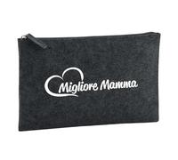 Huuraa Borsa da Toilette Migliore Mamma Borsa Regalo per cosmetici in feltro Color Carbone da 1 litro Migliore Mamma Presente