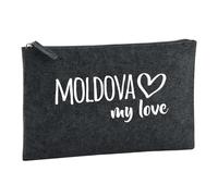 Huuraa Borsa da Toilette Moldova my Love Borsa Regalo per cosmetici in feltro Color Carbone da 1 litro Moldova my Love Presente