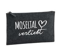 Huuraa Borsa da Toilette Moseltal verliebt Borsa Regalo per cosmetici in feltro Color Carbone da 1 litro Moseltal verliebt Presente