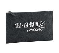 Huuraa Borsa da Toilette Neu-Isenburg verliebt Borsa Regalo per cosmetici in feltro Color Carbone da 1 litro Neu-Isenburg verliebt Presente