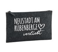Huuraa Borsa da Toilette Neustadt Am Rübenberge verliebt Borsa Regalo per cosmetici in feltro Color Carbone da 1 litro Neustadt Am Rübenberge verliebt Presente
