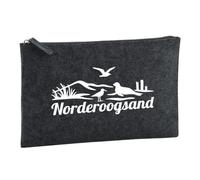 Huuraa Borsa da Toilette Norderoogsand Borsa Regalo per cosmetici in feltro Color Carbone da 1 litro Norderoogsand Presente