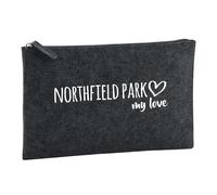 Huuraa Borsa da Toilette Northfield Park my Love Borsa Regalo per cosmetici in feltro Color Carbone da 1 litro Northfield Park my Love Presente