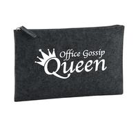 Huuraa Borsa da Toilette Office Gossip Queen Krone Borsa Regalo per cosmetici in feltro Color Carbone da 1 litro Office Gossip Queen Krone Presente