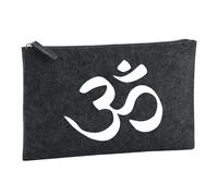 Huuraa Borsa da Toilette Om del hinduismo Borsa Regalo per cosmetici in feltro Color Carbone da 1 litro Om del hinduismo Presente