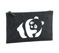 Huuraa Borsa da Toilette Panda Borsa Regalo per cosmetici in feltro Color Carbone da 1 litro Panda Presente