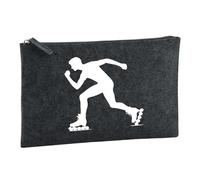 Huuraa Borsa da Toilette Patinaje en línea Borsa Regalo per cosmetici in feltro Color Carbone da 1 litro Patinaje en línea Presente