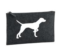 Huuraa Borsa da Toilette Pointer inglés Borsa Regalo per cosmetici in feltro Color Carbone da 1 litro Pointer inglés Presente
