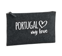Huuraa Borsa da Toilette Portugal my Love Borsa Regalo per cosmetici in feltro Color Carbone da 1 litro Portugal my Love Presente