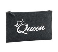 Huuraa Borsa da Toilette Queen Krone Borsa Regalo per cosmetici in feltro Color Carbone da 1 litro Queen Krone Presente