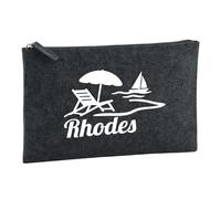 Huuraa Borsa da Toilette Rhodes Borsa Regalo per cosmetici in feltro Color Carbone da 1 litro Rhodes Presente