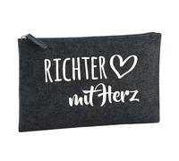 Huuraa Borsa da Toilette Richter mit Herz Borsa Regalo per cosmetici in feltro Color Carbone da 1 litro Richter mit Herz Presente