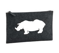 Huuraa Borsa da Toilette Rinoceronte Borsa Regalo per cosmetici in feltro Color Carbone da 1 litro Rinoceronte Presente