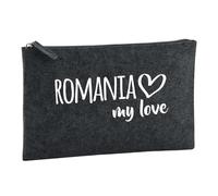 Huuraa Borsa da Toilette Romania my Love Borsa Regalo per cosmetici in feltro Color Carbone da 1 litro Romania my Love Presente