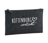 Huuraa Borsa da Toilette Rottenburg Am Neckar verliebt Borsa Regalo per cosmetici in feltro Color Carbone da 1 litro Rottenburg Am Neckar verliebt Presente
