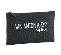 Huuraa Borsa da Toilette San Antonio my Love Borsa Regalo per cosmetici in feltro Color Carbone da 1 litro San Antonio my Love Presente