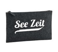 Huuraa Borsa da Toilette See Zeit Borsa Regalo per cosmetici in feltro Color Carbone da 1 litro See Zeit Presente