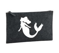 Huuraa Borsa da Toilette Sirena Borsa Regalo per cosmetici in feltro Color Carbone da 1 litro Sirena Presente