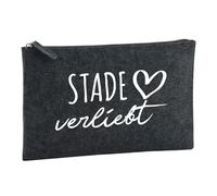 Huuraa Borsa da Toilette Stade verliebt Borsa Regalo per cosmetici in feltro Color Carbone da 1 litro Stade verliebt Presente