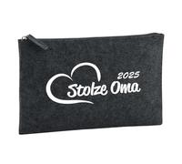 Huuraa Borsa da Toilette Stolze OMA 2025 Herz Borsa Regalo per cosmetici in feltro Color Carbone da 1 litro Stolze OMA 2025 Herz Presente