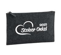 Huuraa Borsa da Toilette Stolzer Onkel 2025 Herz Borsa Regalo per cosmetici in feltro Color Carbone da 1 litro Stolzer Onkel 2025 Herz Presente