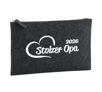 Huuraa Borsa da Toilette Stolzer Opa 2026 Herz Borsa Regalo per cosmetici in feltro Color Carbone da 1 litro Stolzer Opa 2026 Herz Presente