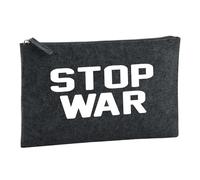 Huuraa Borsa da Toilette Stop War Borsa Regalo per cosmetici in feltro Color Carbone da 1 litro Stop War Presente
