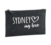 Huuraa Borsa da Toilette Sydney my Love Borsa Regalo per cosmetici in feltro Color Carbone da 1 litro Sydney my Love Presente