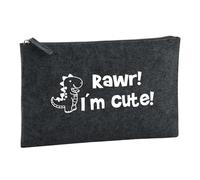 Huuraa Borsa da Toilette T-Rex Borsa Regalo per cosmetici in feltro Color Carbone da 1 litro T-Rex Presente