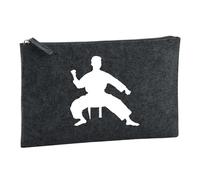 Huuraa Borsa da Toilette Taekwondo Borsa Regalo per cosmetici in feltro Color Carbone da 1 litro Taekwondo Presente