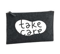Huuraa Borsa da Toilette Take Care Batch Borsa Regalo per cosmetici in feltro Color Carbone da 1 litro Take Care Batch Presente