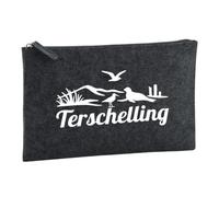 Huuraa Borsa da Toilette Terschelling Borsa Regalo per cosmetici in feltro Color Carbone da 1 litro Terschelling Presente