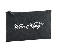Huuraa Borsa da Toilette The King Krone Borsa Regalo per cosmetici in feltro Color Carbone da 1 litro The King Krone Presente