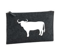 Huuraa Borsa da Toilette Toro Borsa Regalo per cosmetici in feltro Color Carbone da 1 litro Toro Presente