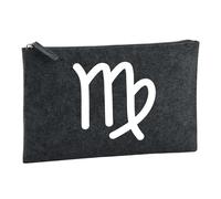 Huuraa Borsa da Toilette Virgo Borsa Regalo per cosmetici in feltro Color Carbone da 1 litro Virgo Presente