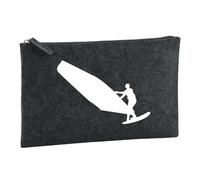 Huuraa Borsa da Toilette Windsurf Borsa Regalo per cosmetici in feltro Color Carbone da 1 litro Windsurf Presente