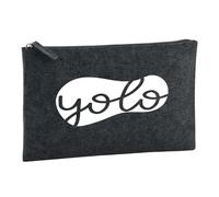Huuraa Borsa da Toilette Yolo You Only Live Once Borsa Regalo per cosmetici in feltro Color Carbone da 1 litro Yolo You Only Live Once Presente