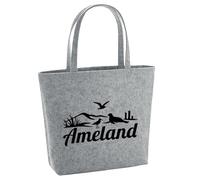 Huuraa borsa della spesa Ameland Borsa shopper regalo grigia 22 litri melange feltro Ameland accessorio