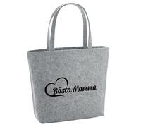 huuraa borsa della spesa Bästa Mamma Borsa shopper regalo grigia 22 litri melange feltro Bästa Mamma accessorio