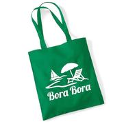 huuraa borsa della spesa Bora Bora French-Polynesia Borsa regalo Kelly Green 10 litri cotone Bora Bora French-Polynesia Presente