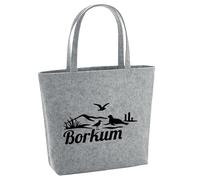 huuraa borsa della spesa Borkum Borsa shopper regalo grigia 22 litri melange feltro Borkum accessorio