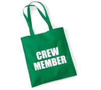 huuraa borsa della spesa Crew Member Schriftzug Borsa regalo Kelly Green 10 litri cotone Crew Member Schriftzug Presente