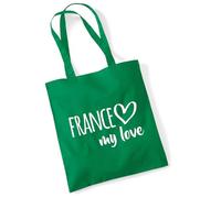 huuraa borsa della spesa France my love Borsa regalo Kelly Green 10 litri cotone France my love Presente
